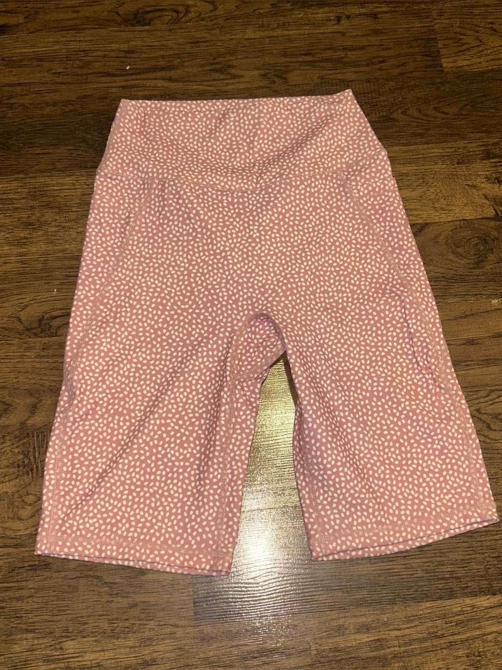 BuffBunny Pink Speckled High-Waist Bike Shorts